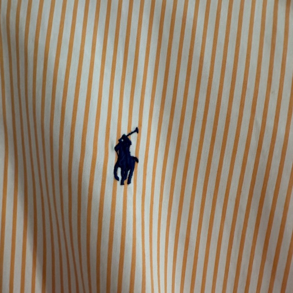 Men’s Polo RL - orange and white striped button up - Size: 15 1/2 and 34/35 - Picture 3 of 4